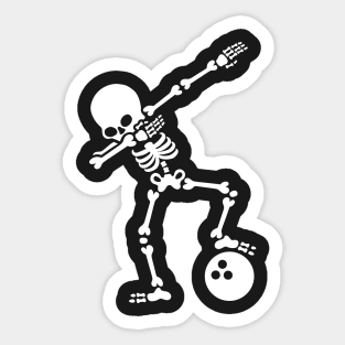 Dab skeleton dabbing bowling ball Sticker